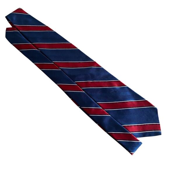 Brooks Brothers Silk Tie Navy Blue Red Repp Stripe Preppy Academia Patriotic USA - Picture 3 of 8